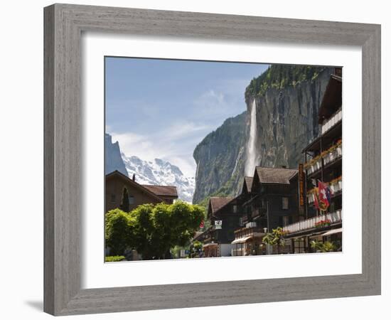 Staubbach Falls in Lauterbrunnen, Jungfrau Region, Switzerland, Europe-Michael DeFreitas-Framed Photographic Print