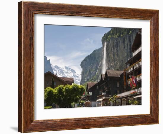 Staubbach Falls in Lauterbrunnen, Jungfrau Region, Switzerland, Europe-Michael DeFreitas-Framed Photographic Print