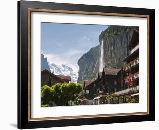 Staubbach Falls in Lauterbrunnen, Jungfrau Region, Switzerland, Europe-Michael DeFreitas-Framed Photographic Print