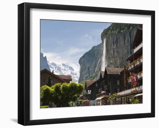 Staubbach Falls in Lauterbrunnen, Jungfrau Region, Switzerland, Europe-Michael DeFreitas-Framed Photographic Print