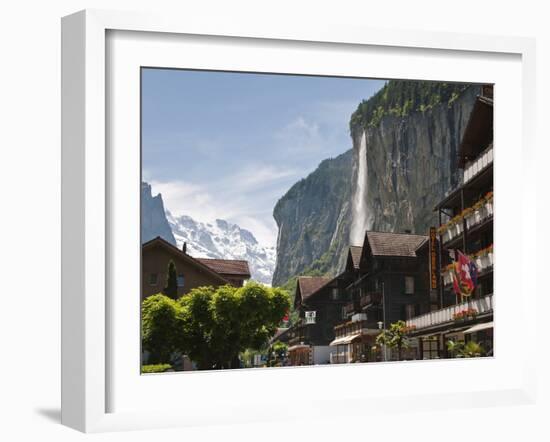 Staubbach Falls in Lauterbrunnen, Jungfrau Region, Switzerland, Europe-Michael DeFreitas-Framed Photographic Print