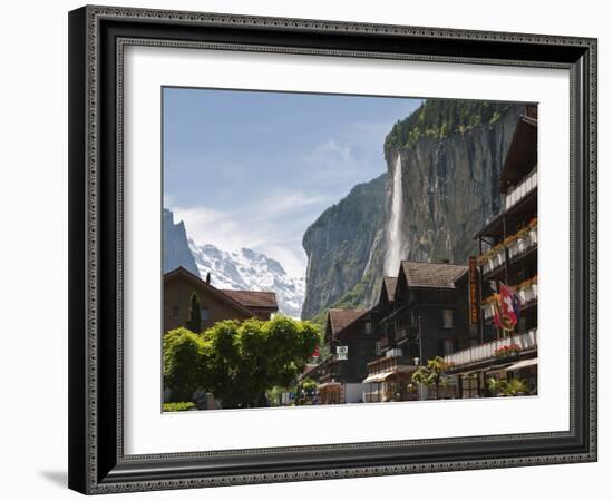 Staubbach Falls in Lauterbrunnen, Jungfrau Region, Switzerland, Europe-Michael DeFreitas-Framed Photographic Print