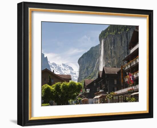 Staubbach Falls in Lauterbrunnen, Jungfrau Region, Switzerland, Europe-Michael DeFreitas-Framed Photographic Print