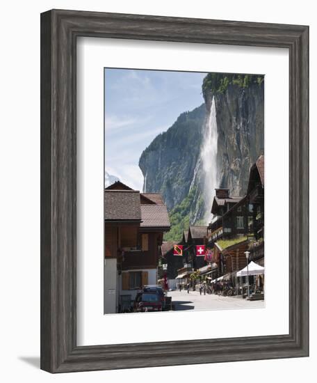 Staubbach Falls in Lauterbrunnen, Jungfrau Region, Switzerland, Europe-Michael DeFreitas-Framed Photographic Print