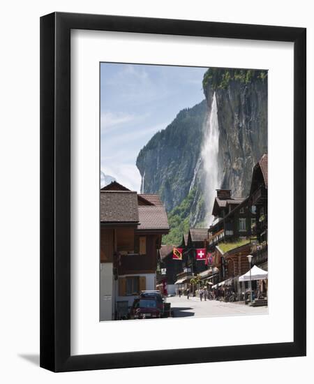 Staubbach Falls in Lauterbrunnen, Jungfrau Region, Switzerland, Europe-Michael DeFreitas-Framed Photographic Print