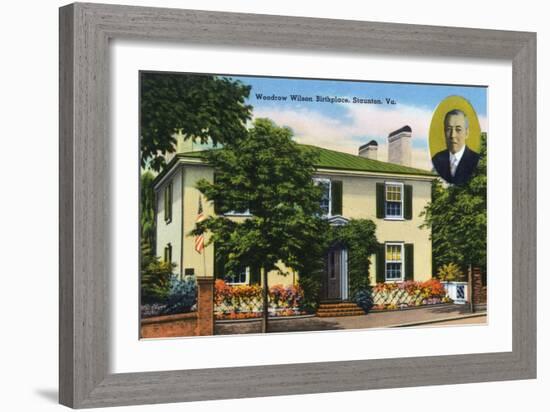 Staunton, Virginia, Exterior View of Woodrow Wilson's Birthplace-Lantern Press-Framed Art Print