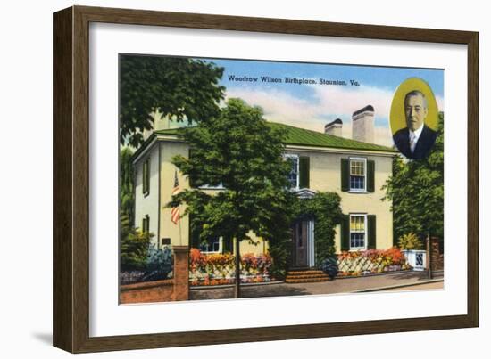 Staunton, Virginia, Exterior View of Woodrow Wilson's Birthplace-Lantern Press-Framed Art Print