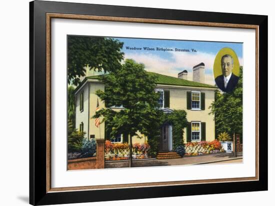 Staunton, Virginia, Exterior View of Woodrow Wilson's Birthplace-Lantern Press-Framed Art Print