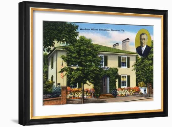 Staunton, Virginia, Exterior View of Woodrow Wilson's Birthplace-Lantern Press-Framed Art Print