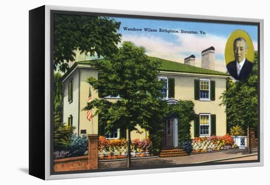 Staunton, Virginia, Exterior View of Woodrow Wilson's Birthplace-Lantern Press-Framed Stretched Canvas