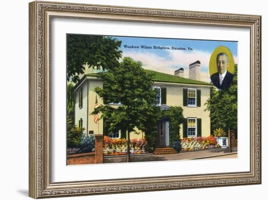 Staunton, Virginia, Exterior View of Woodrow Wilson's Birthplace-Lantern Press-Framed Premium Giclee Print