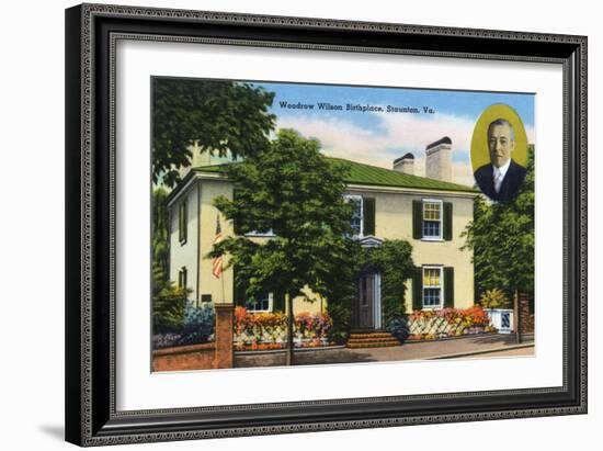 Staunton, Virginia, Exterior View of Woodrow Wilson's Birthplace-Lantern Press-Framed Premium Giclee Print