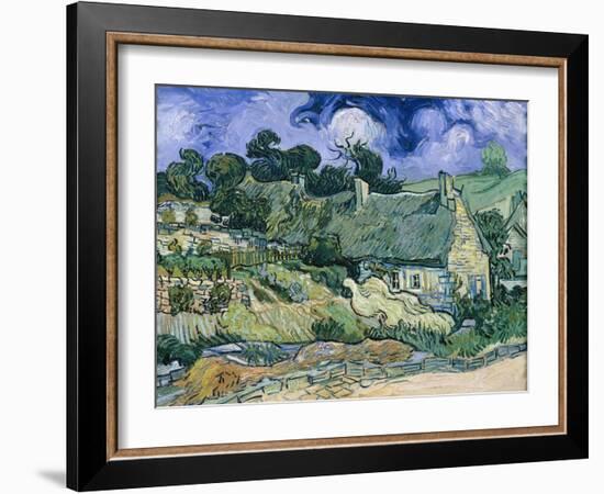 Staw-Roofed Houses-Vincent van Gogh-Framed Premium Giclee Print
