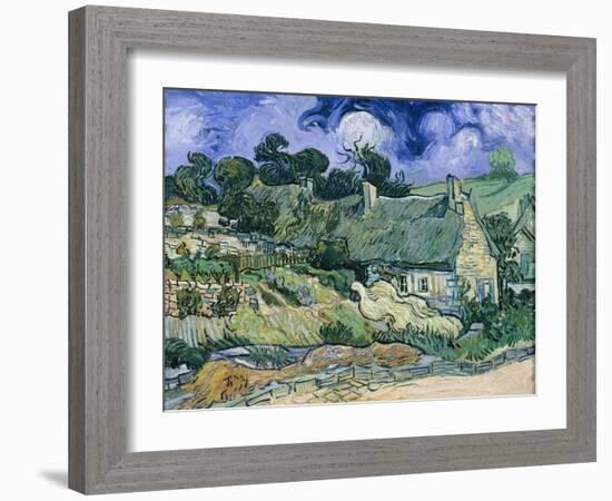 Staw-Roofed Houses-Vincent van Gogh-Framed Giclee Print