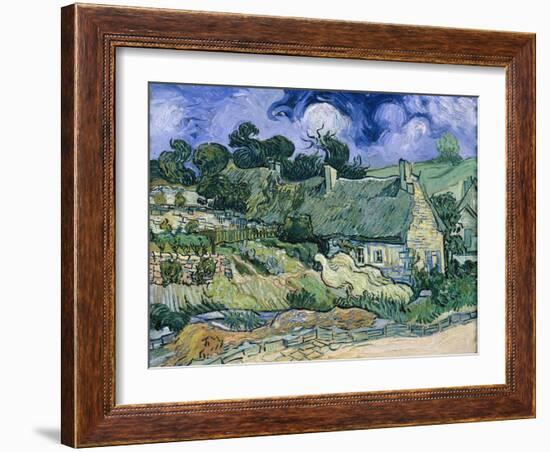 Staw-Roofed Houses-Vincent van Gogh-Framed Giclee Print