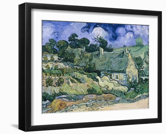 Staw-Roofed Houses-Vincent van Gogh-Framed Giclee Print