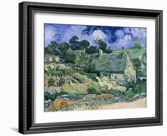 Staw-Roofed Houses-Vincent van Gogh-Framed Giclee Print