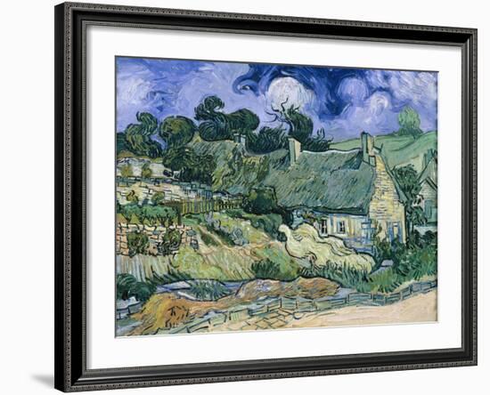 Staw-Roofed Houses-Vincent van Gogh-Framed Giclee Print