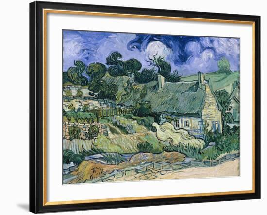 Staw-Roofed Houses-Vincent van Gogh-Framed Giclee Print