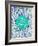 Stay Curious in Blue and Turquoise-Cat Coquillette-Framed Giclee Print