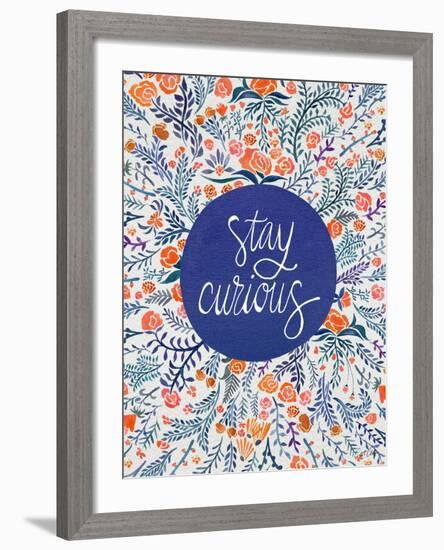 Stay Curious in Navy and Red-Cat Coquillette-Framed Giclee Print