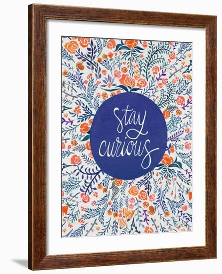 Stay Curious in Navy and Red-Cat Coquillette-Framed Giclee Print