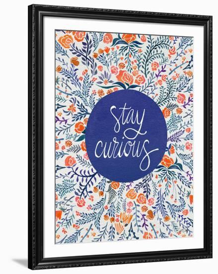 Stay Curious in Navy and Red-Cat Coquillette-Framed Giclee Print