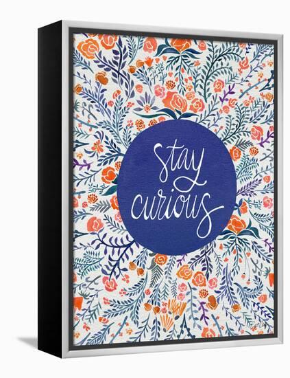 Stay Curious in Navy and Red-Cat Coquillette-Framed Premier Image Canvas