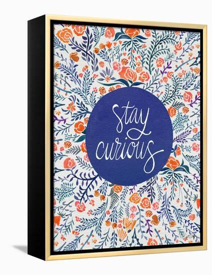 Stay Curious in Navy and Red-Cat Coquillette-Framed Premier Image Canvas