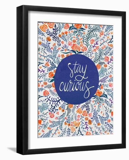 Stay Curious in Navy and Red-Cat Coquillette-Framed Giclee Print