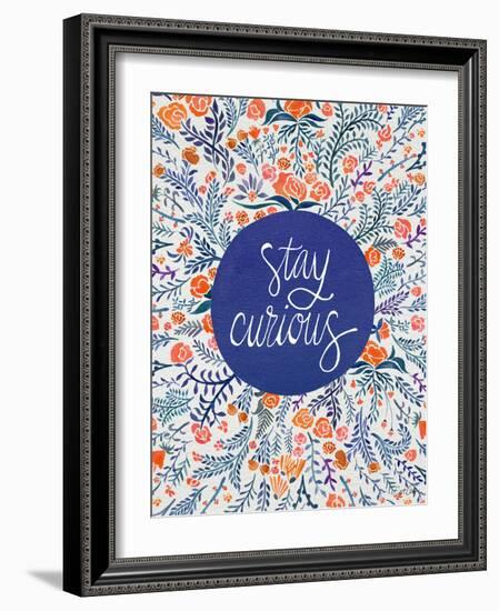 Stay Curious in Navy and Red-Cat Coquillette-Framed Giclee Print