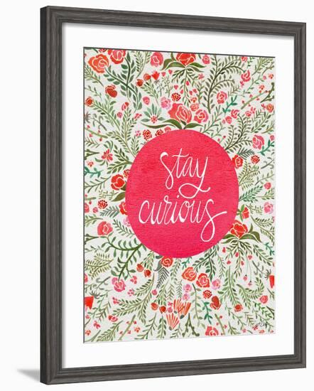 Stay Curious in Pink and Green-Cat Coquillette-Framed Giclee Print