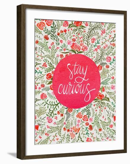 Stay Curious in Pink and Green-Cat Coquillette-Framed Giclee Print