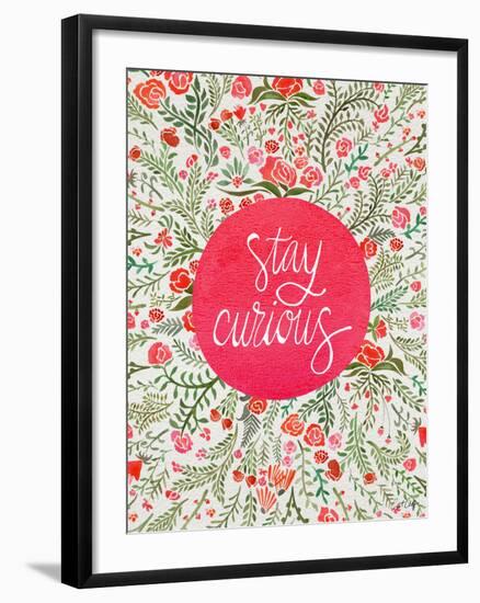 Stay Curious in Pink and Green-Cat Coquillette-Framed Giclee Print