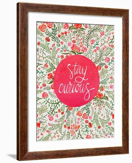 Stay Curious in Pink and Green-Cat Coquillette-Framed Giclee Print