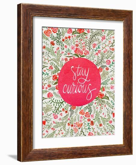 Stay Curious in Pink and Green-Cat Coquillette-Framed Giclee Print