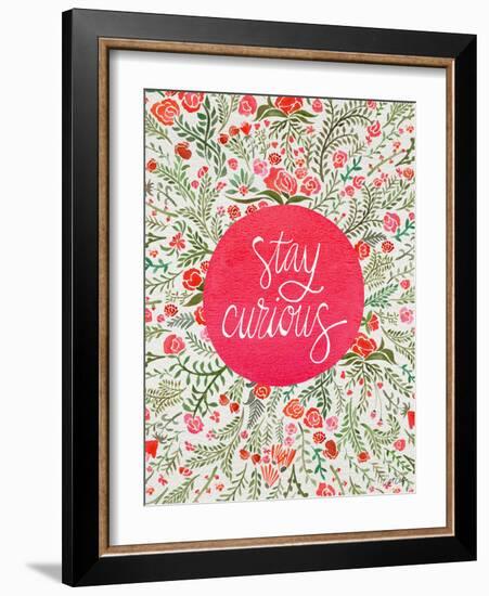 Stay Curious in Pink and Green-Cat Coquillette-Framed Giclee Print