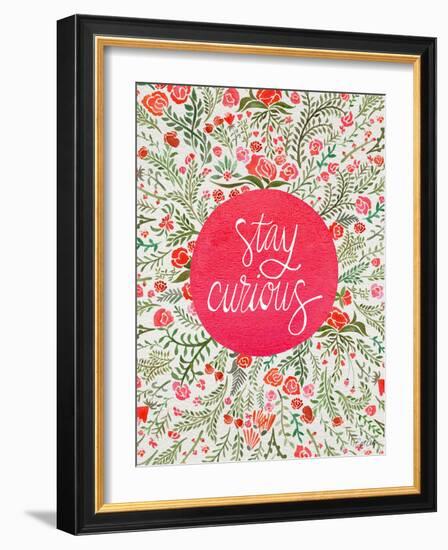 Stay Curious in Pink and Green-Cat Coquillette-Framed Giclee Print