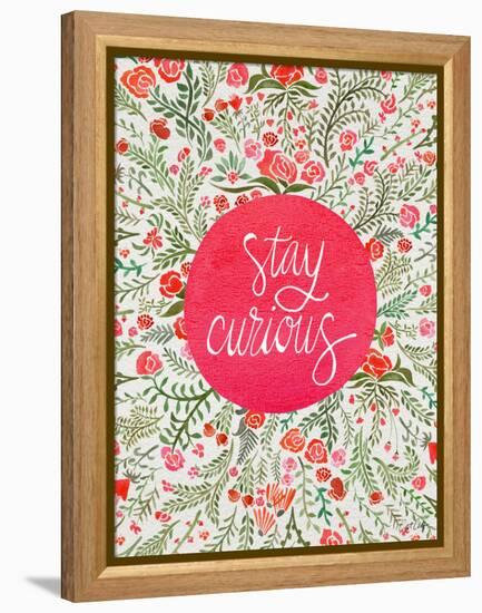 Stay Curious in Pink and Green-Cat Coquillette-Framed Premier Image Canvas