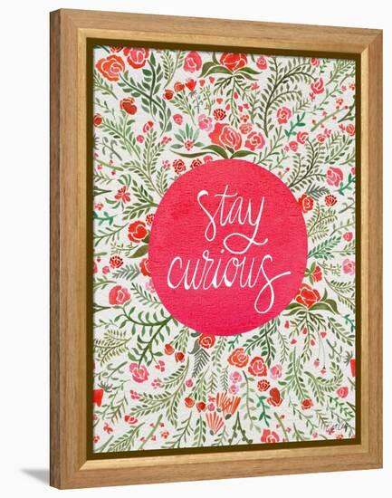 Stay Curious in Pink and Green-Coquillette Cat-Framed Stretched Canvas