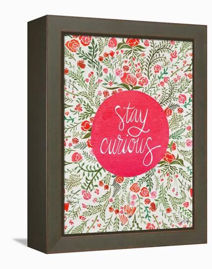 Stay Curious in Pink and Green-Coquillette Cat-Framed Stretched Canvas