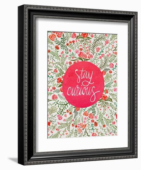 Stay Curious in Pink and Green-Coquillette Cat-Framed Premium Giclee Print