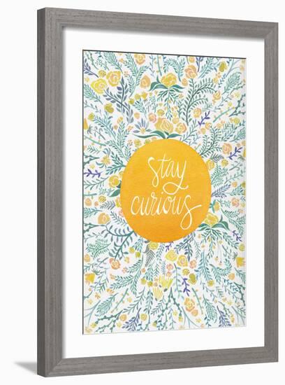 Stay Curious in Yellow and Green-Cat Coquillette-Framed Giclee Print