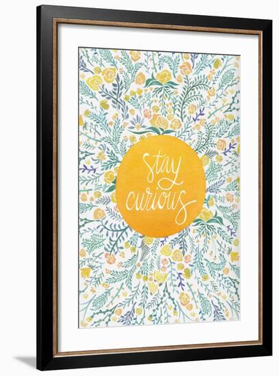 Stay Curious in Yellow and Green-Cat Coquillette-Framed Giclee Print