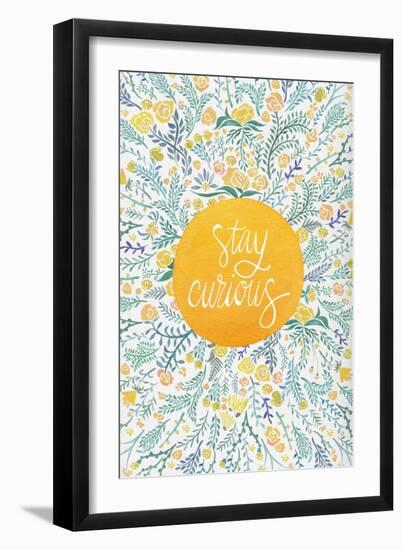 Stay Curious in Yellow and Green-Cat Coquillette-Framed Giclee Print