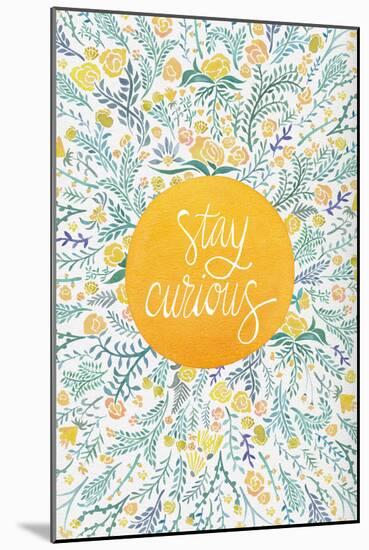 Stay Curious in Yellow and Green-Cat Coquillette-Mounted Giclee Print