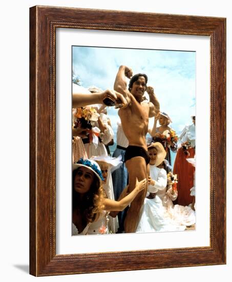 Stay Hungry, Arnold Schwarzenegger, 1976-null-Framed Photo