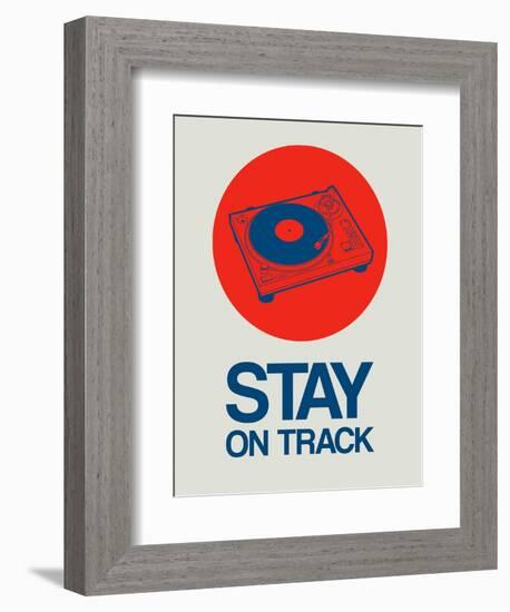 Stay on Track Record Player 1-null-Framed Art Print