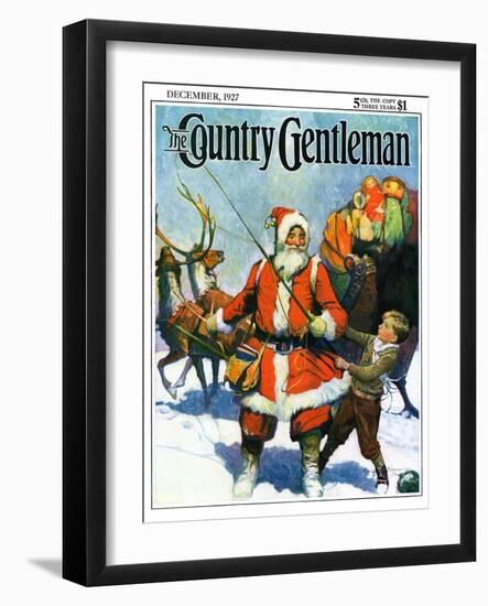 "Stay Santa, Stay!," Country Gentleman Cover, December 1, 1927-Frank Schoonover-Framed Premium Giclee Print