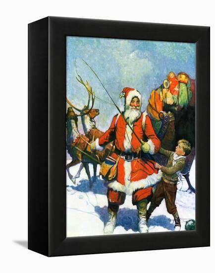 "Stay Santa, Stay!,"December 1, 1927-Frank Schoonover-Framed Premier Image Canvas